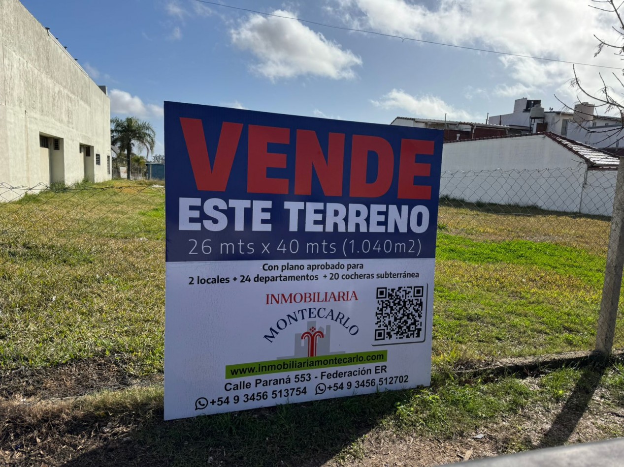Lote frente a Termas